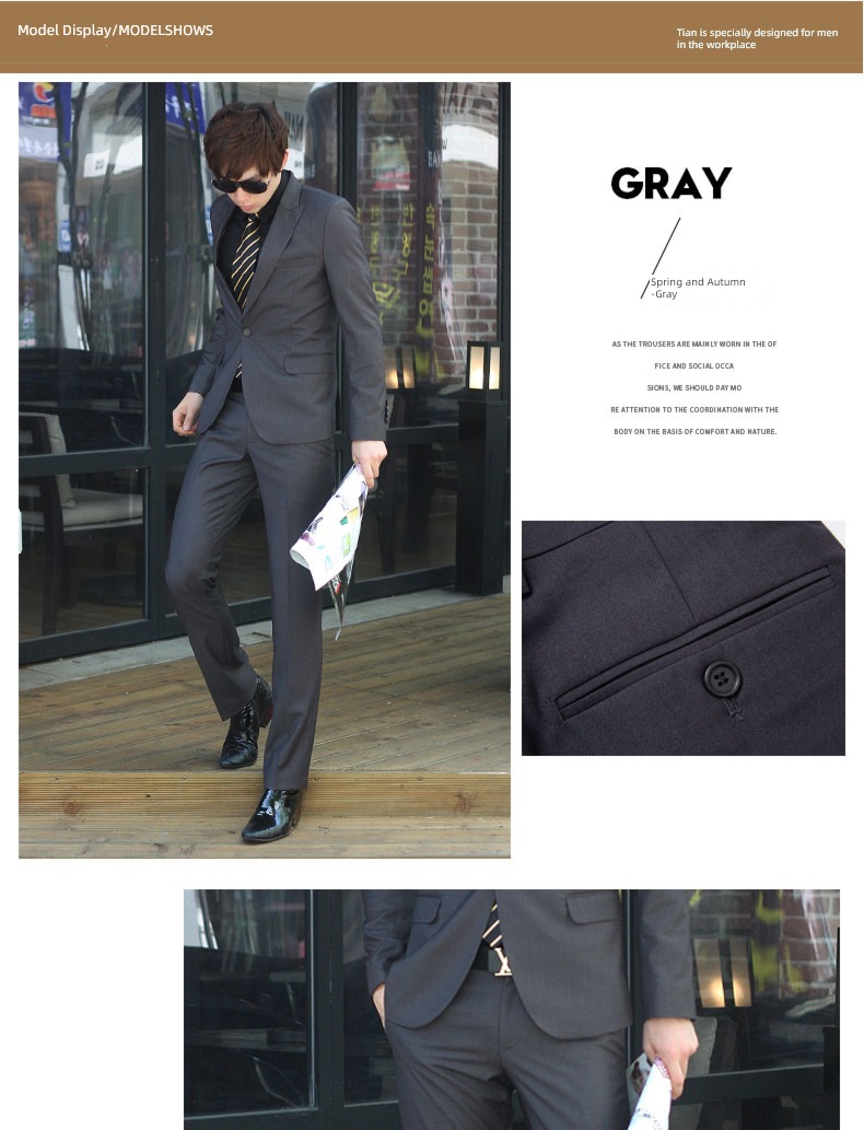 Spring and Autumn Self-cultivation leisure time occupation formal wear man Western-style trousers