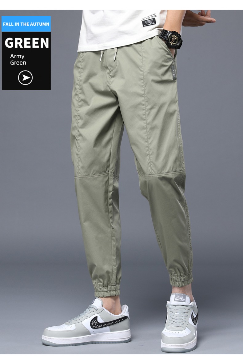dandy black Versatile spring and autumn Nine points Casual pants
