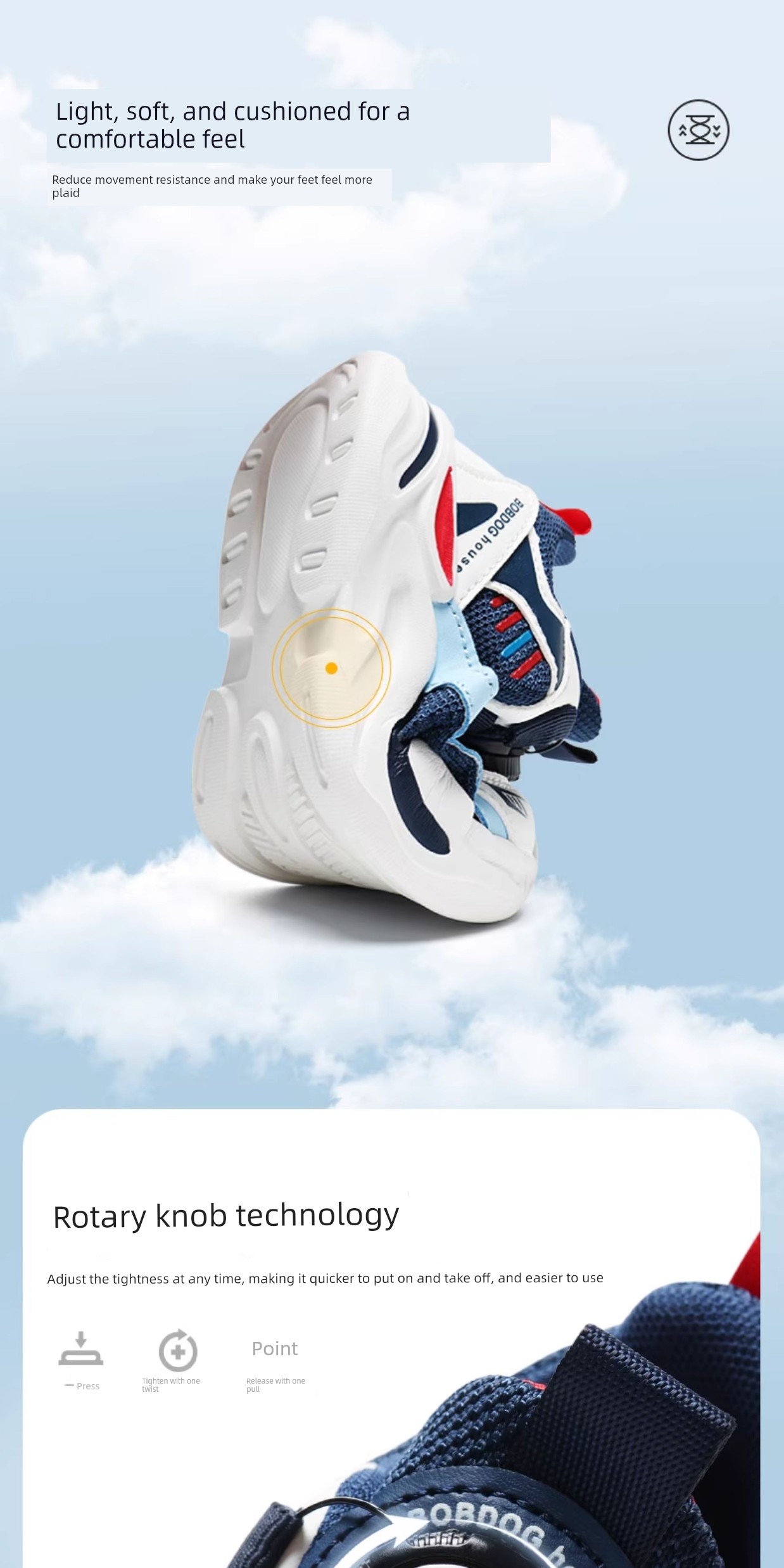 Babudou Boys' Shoes 2026 New Spring and Autumn Children's Sports Shoes for Older Kids, Lightweight Breathable Mesh for Elementary School Students — 3