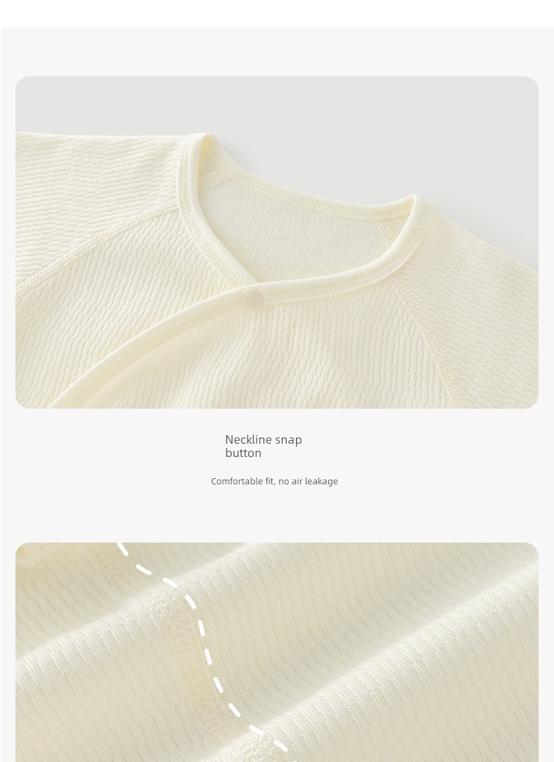 Guiqi Bear Newborn Long-Sleeve Tie-Up Top Spring and Autumn Newborn Baby Monk Clothes Seamless Pure Cotton Infant Delivery Room — 18