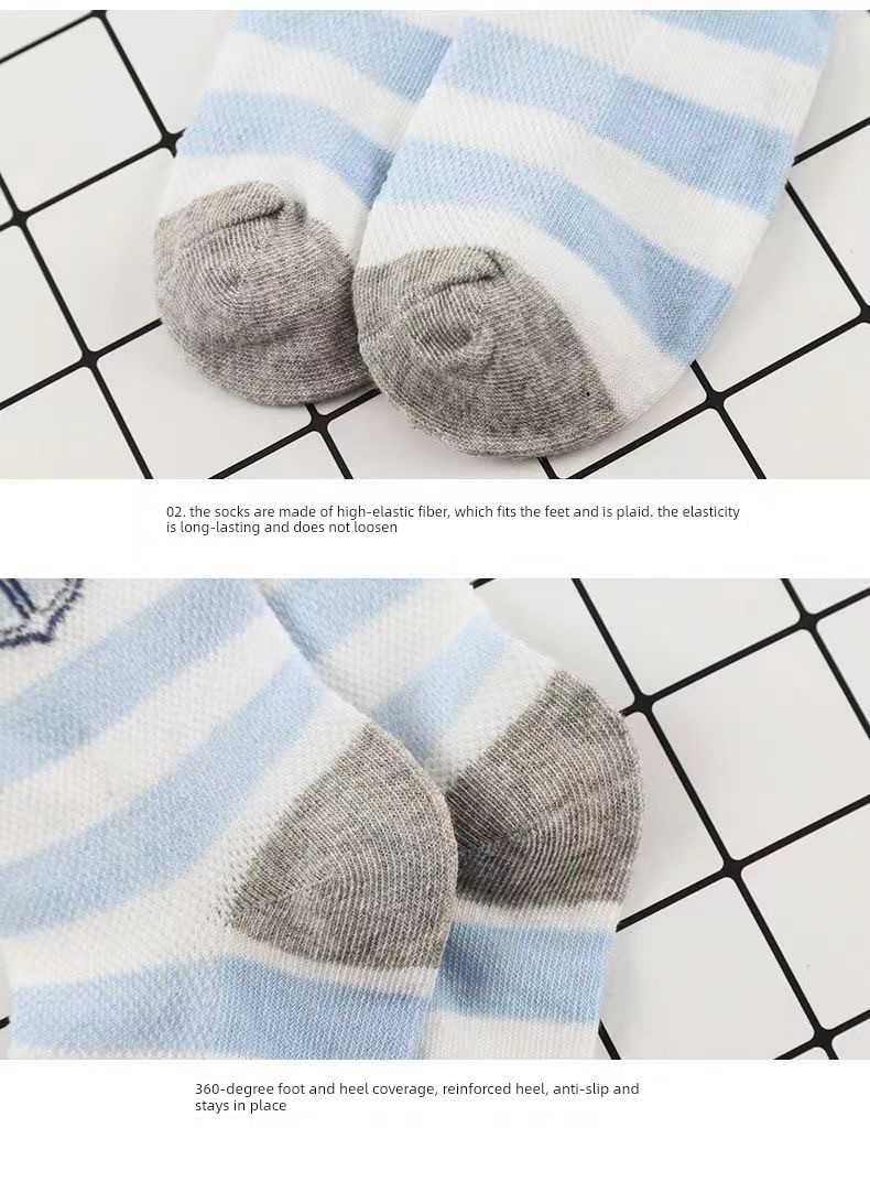 Children's Socks for Boys, Summer Thin Style, Breathable Short Socks for Babies, Cute Ultra-Thin Short Mesh Socks for Boys — 2
