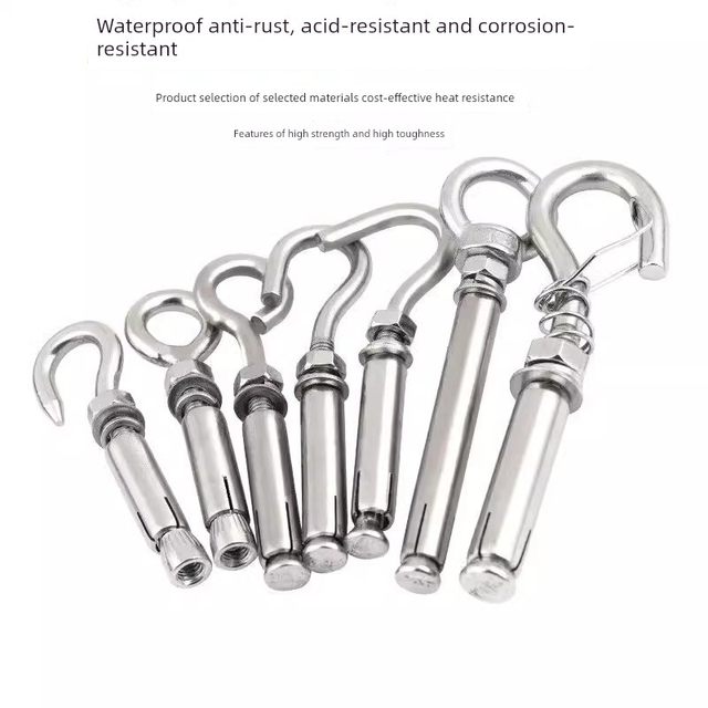 304/201 stainless steel expansion hook screw universal expansion bolt hook ring pulling and explosion M6M8M10M12