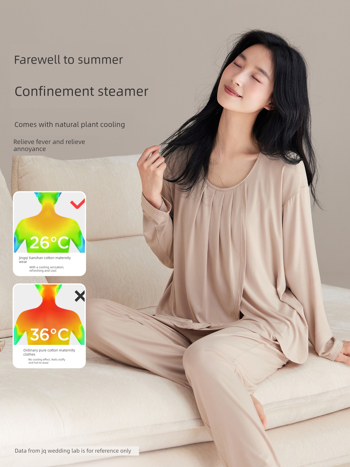 Jq Jingqi Postpartum Clothing Pure Cotton Sweat-Absorbent Postpartum Nursing Pajamas for Pregnant Women Breastfeeding and Maternity Home Wear Autumn Season — 4