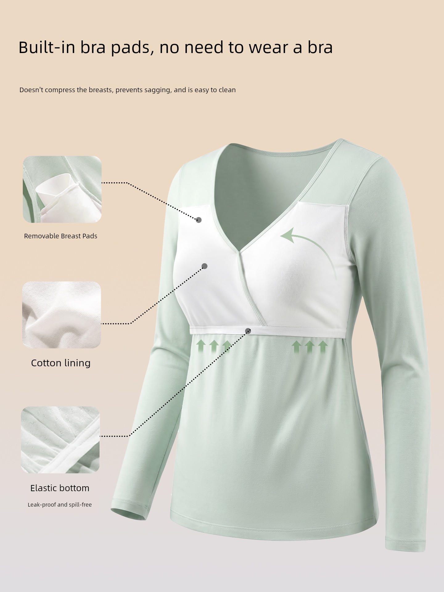 Modal Thermal Pure Cotton De Velvet Band Chest Pad Autumn Clothes — 4