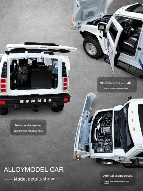 Alloy Hummer police car simulation large special police car model children toy car off-road vehicle public security car boy