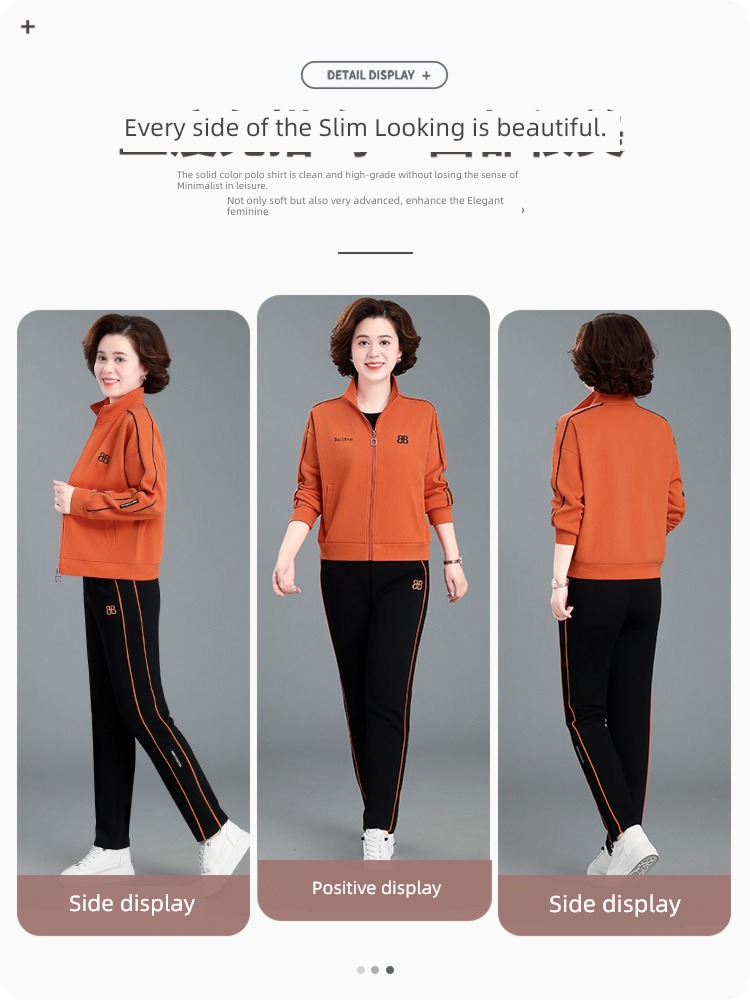 loose coat female middle age mom Autumn clothes leisure time Athletic Wear