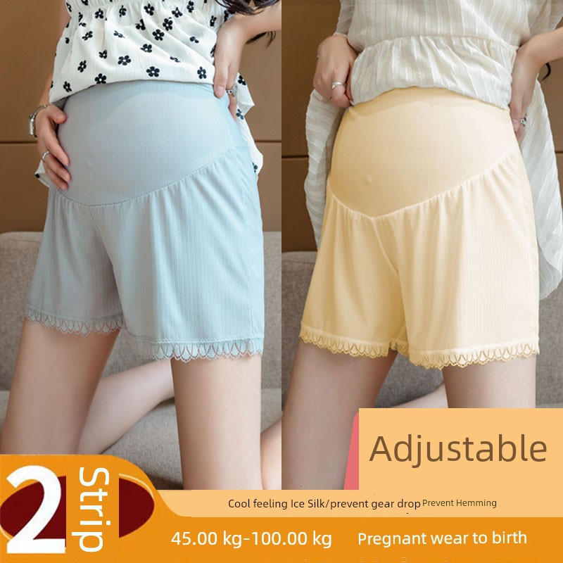 Ice Silk Shorts Fashion Tape Loose Low Waist Summer Clothes for Pregnant Women — 7