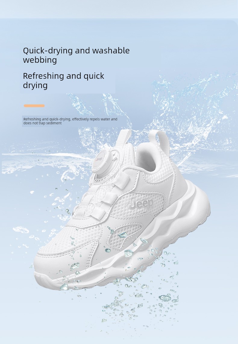 Jeep Kidsren's White Sneakers, White Sports Shoes, 2026 New Mesh Campus Kidsren's Shoes, Girls' Running Shoes, Boys' Shoes — 10