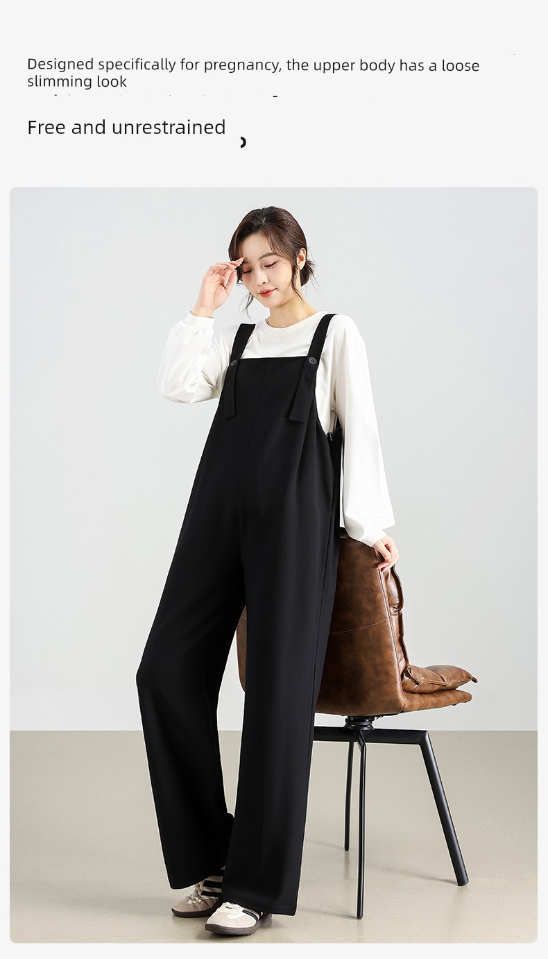 Qibei Maternity Overalls 2026 Autumn New Style for Petite and Plus Size, Loose Fit for Spring and Autumn — 11