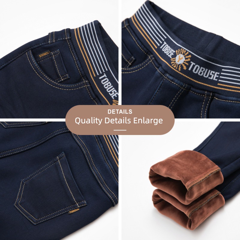 mom autumn High waist elastic force middle age ma'am Jeans