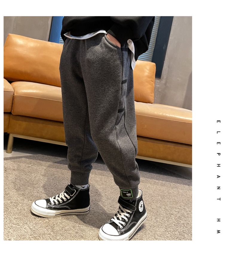 Little elephant ham Sports pants one Velvet Children's wear