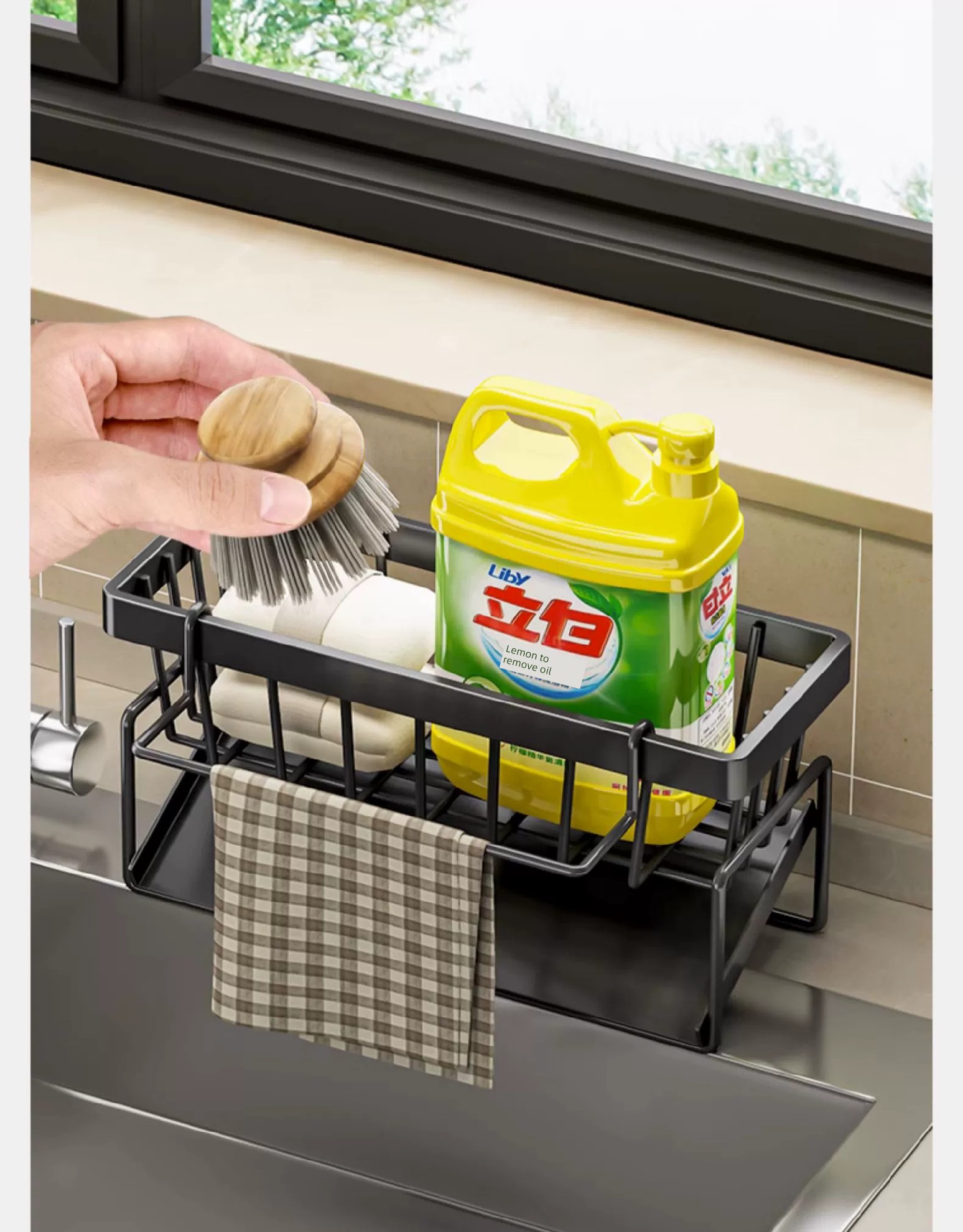 kitchen rack rag storage drain rack punch-free household seasoning