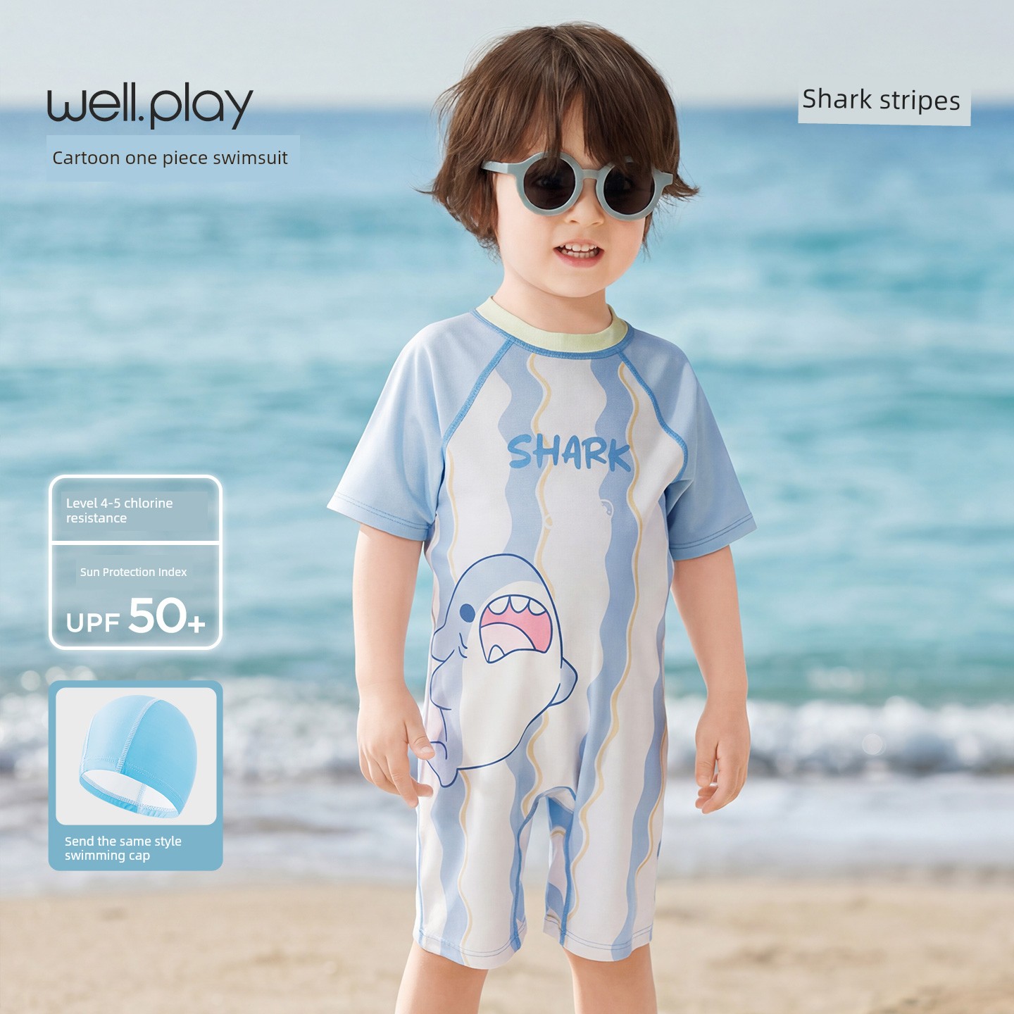 Wilberu Girls' Swimwear Two-Piece Children's Girls' and Boys' Summer Sun Protection Class a One-Piece Swimsuit for 3-Year-Olds — 4