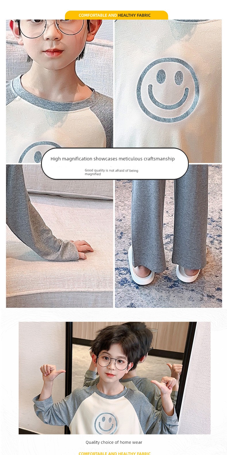 Modal Children's Pajamas for Boys, Spring and Autumn Long-Sleeve Loungewear, Thin Style, Trendy Big Boys' Summer Air-Conditioning Clothing — 6