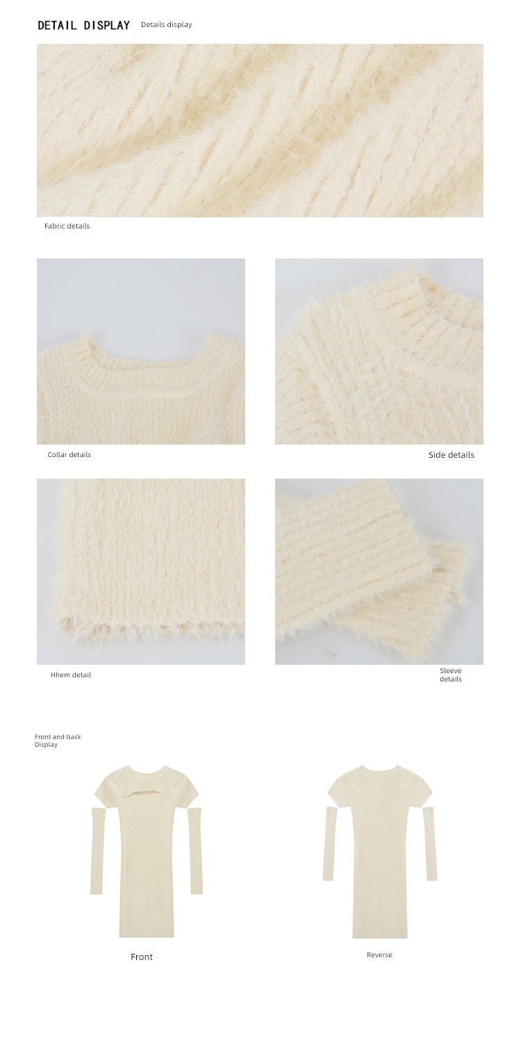 Autumn and winter sexy senior Mink hair Cuff Dress