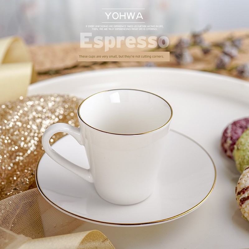 北歐風格陶瓷咖啡杯 純白純色意式濃縮espresso專用杯碟勺套裝