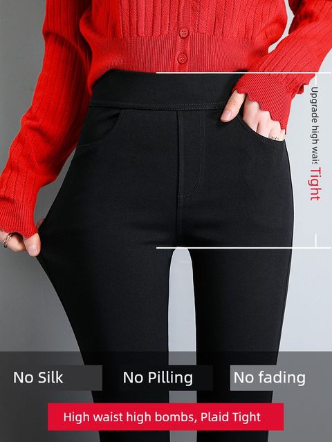 Black leggings for women with spring and autumn thin style extended 2025 new high waist tight pencil small feet small black pants