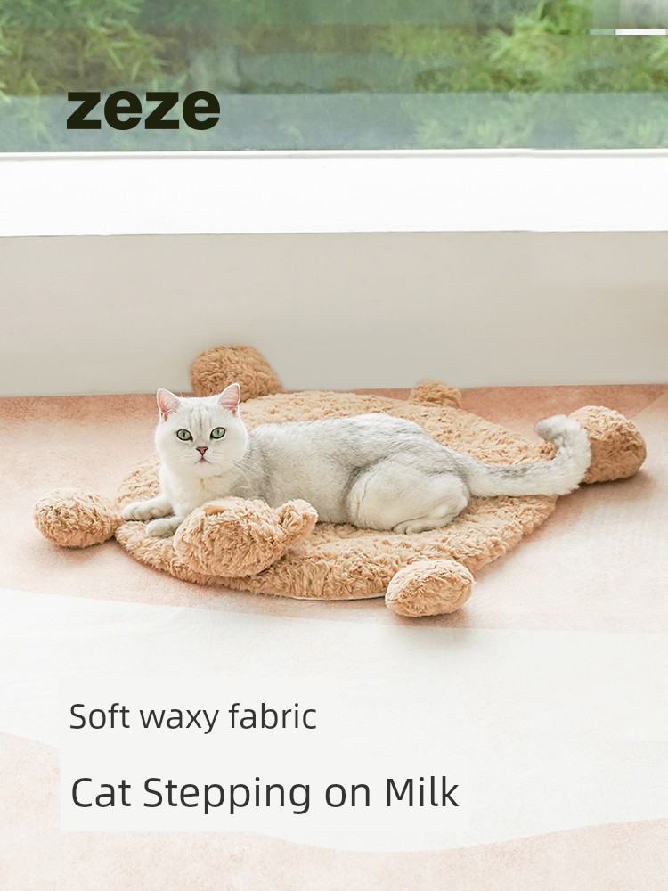 zeze小熊貓窩毯子冬季保暖可水洗貓墊子四季通用貓咪床寵物用品