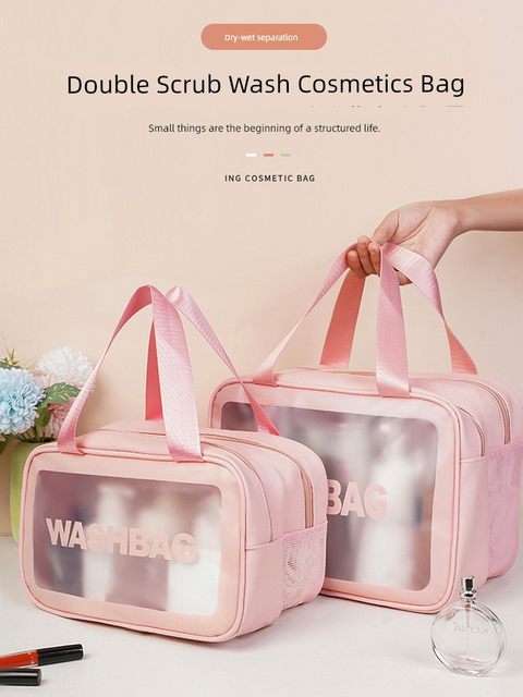 Makeup bag toiletry bag storage bag waterproof business trip travel transparent swimming fitness bath storage bag for women