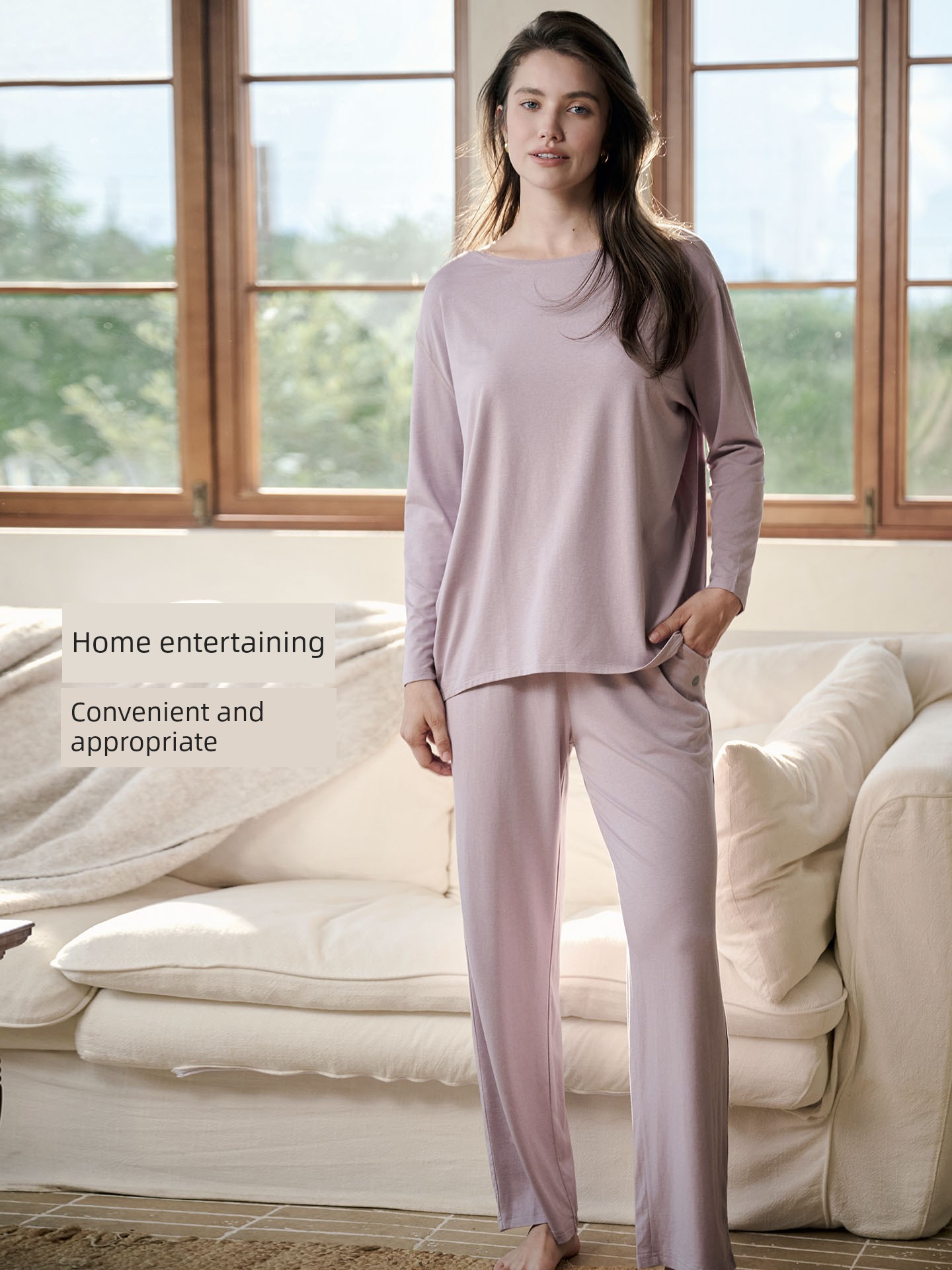 Women's Bamboo Fiber Spring and Autumn Leggings Home Wear — 3