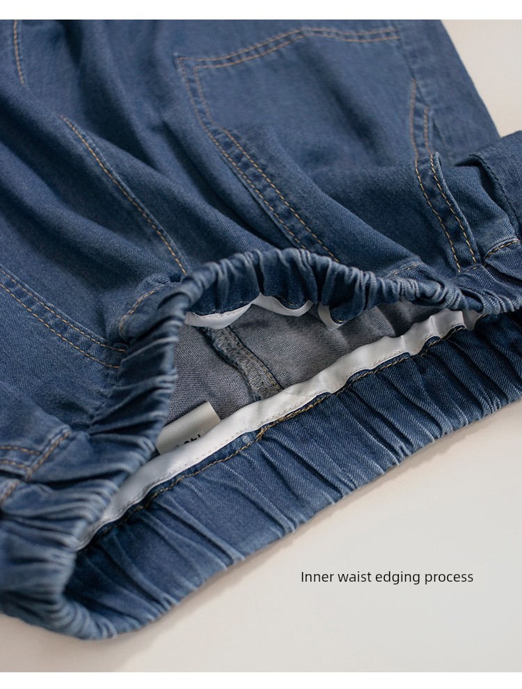Soft Girls' Lyocell Cotton-Feel Denim Shorts, Loose Thin Denim Mid-Length Pants, 2026 Summer Style, Casual Pants for Older Children — 22
