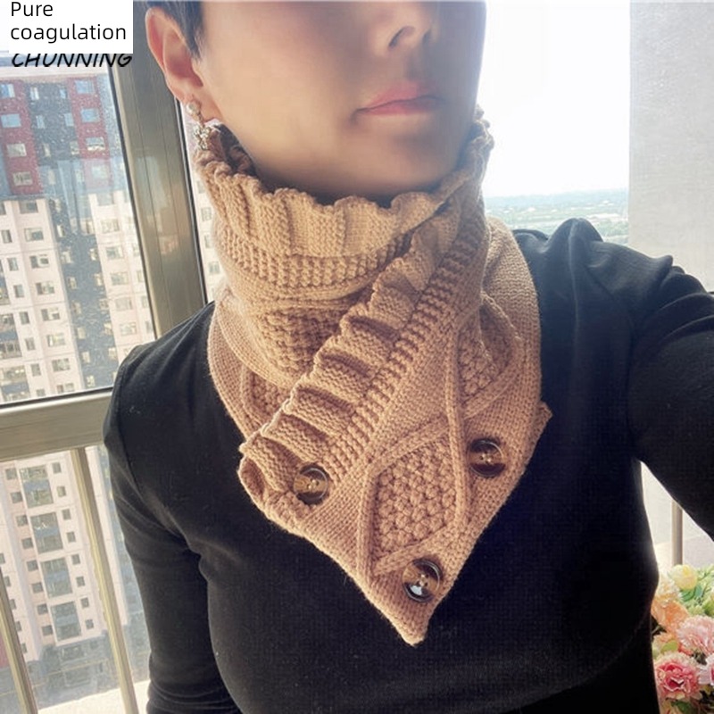 CN2060 Pleat Knitting wool Cervical spine protection Fungus collar