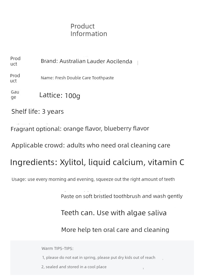 Australian Lauder Oral Care Set Toothpaste for Pregnant Women — 8
