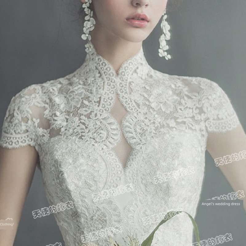 dream fish tail bride light Wedding dress full dress w820 Lace