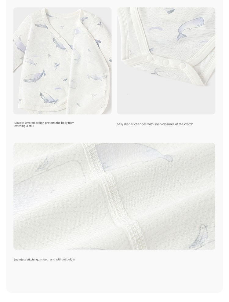 Babylove Newborn Romper Spring and Summer Pure Cotton Baby Triangle Romper Baby Clothes but Not Whale-Themed — 12