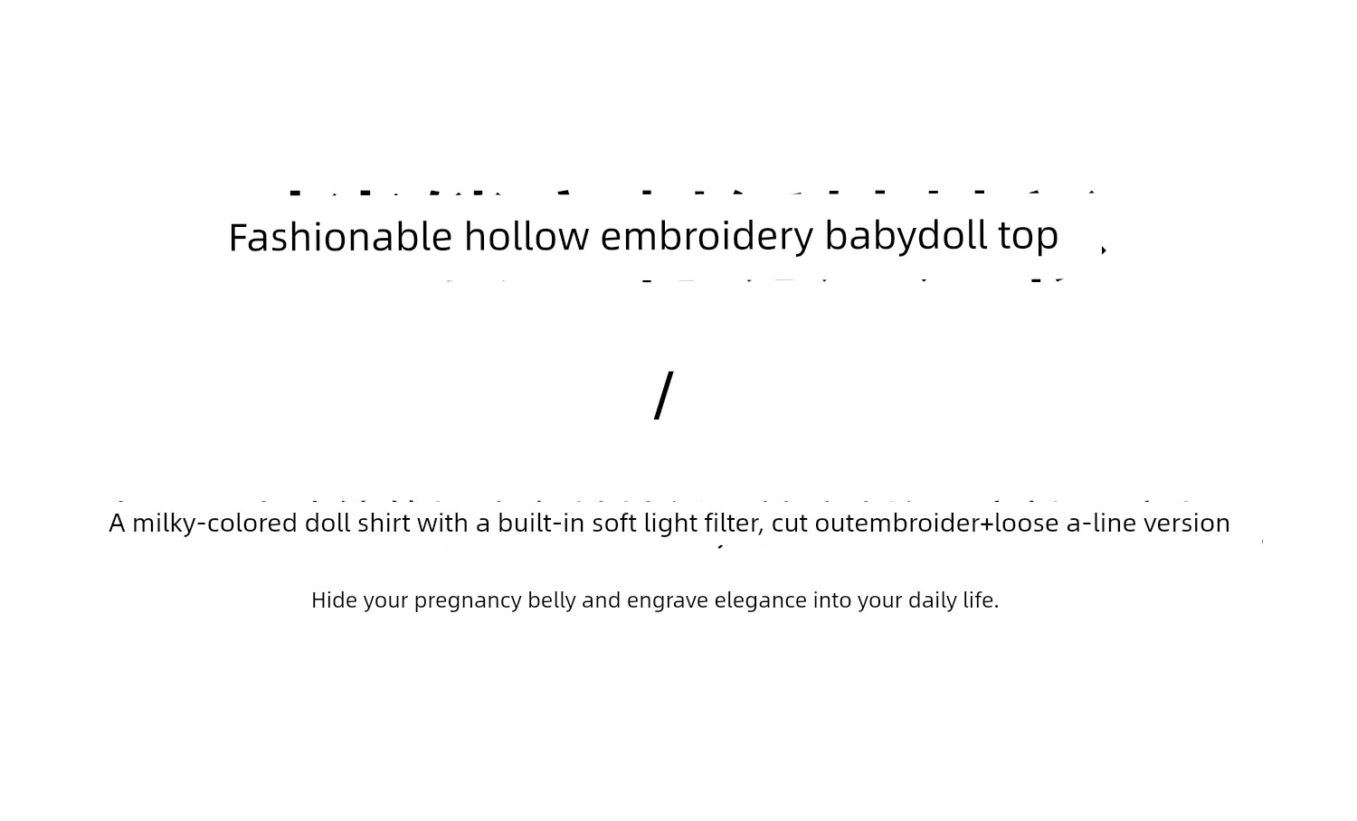 Pregnancy Premium Maternity Doll Shirt Summer Fashion Hollow Embroidery Belly Covering Elegant Top A-Line Version Maternity Short Sleeve — 5