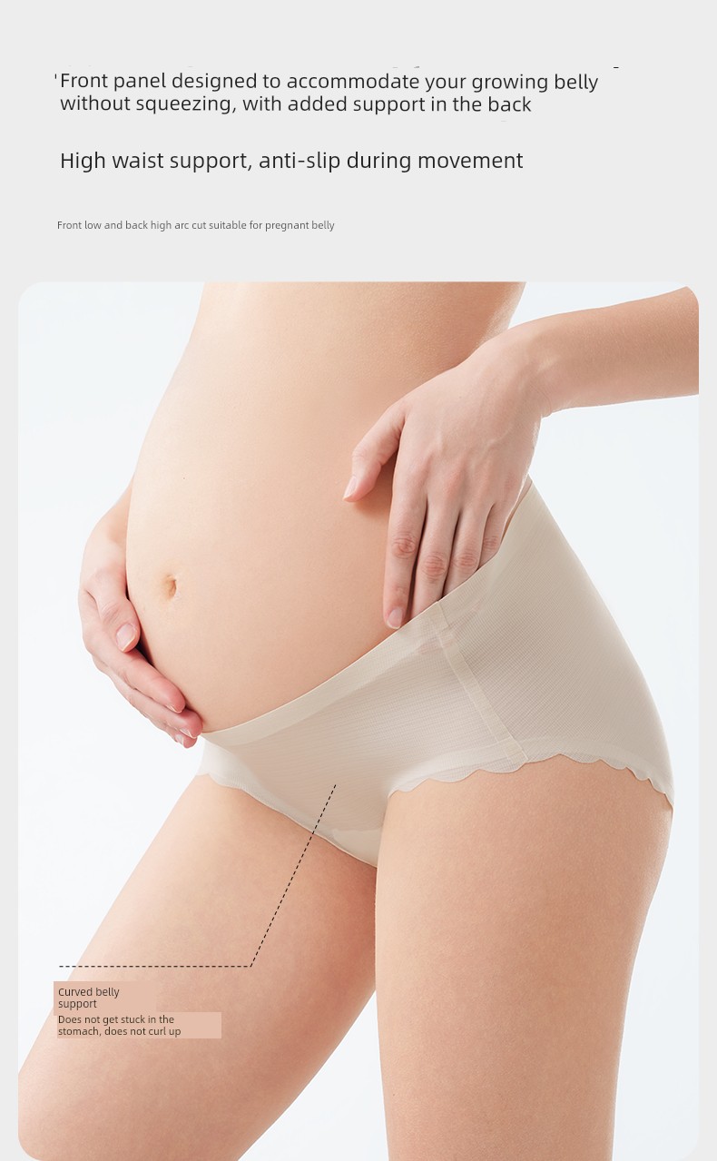 October Crystal Maternity Underwear Invisible Low-Waist Antibacterial Postpartum Lightweight Breathable Ice Silk Pants for Early, Mid, and Late Pregnancy — 17