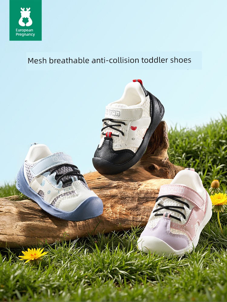 European Pregnancy and Baby Website Breathable Mesh Toddler Shoes for Summer, Non-Slip Functional Shoes for Infants Aged 1-3 Years Old, Boys and Girls