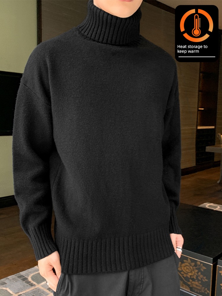 Chaopai Plush thickening keep warm leisure time High collar sweater
