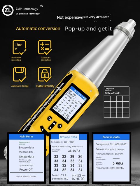 Recovery instrument digital display rebound instrument concrete strength detector high-precision concrete integrated digital rebound instrument