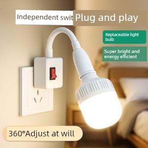 Led Plug-In Lamp Table Lamp with Switch Socket Bedside Bedroom Eye Protection Plug-In Lamp Bedside Lamp Living Room Ligh