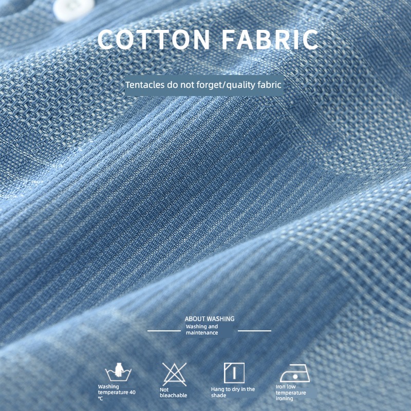 Cotton denim Jacket leisure time lattice shirt work clothes