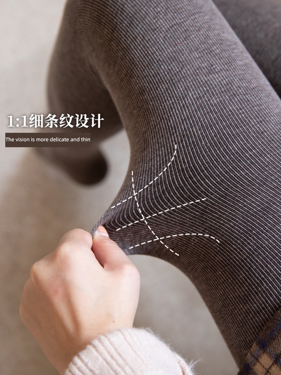 Autumn and winter oats brown Tall man Plush Pantyhose