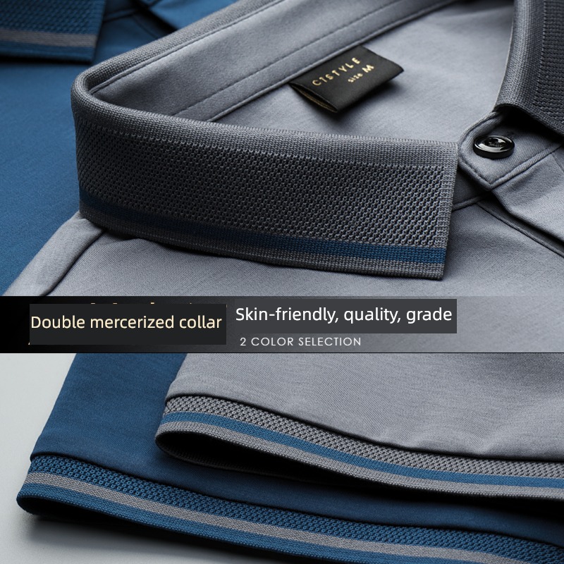 high-end man Mercerized cotton business affairs summer wear Short sleeve T-shirt