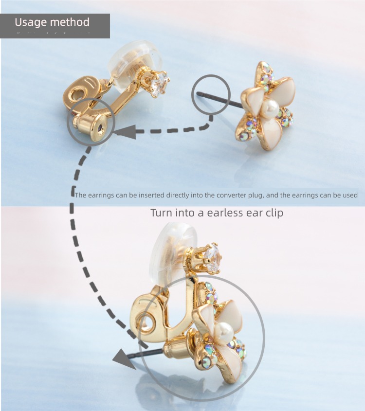 Multi purpose Artifact rhinestone Cushion Plug in Ear Studs