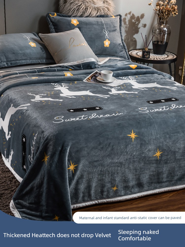 Flannel Thickened Double-Sided Winter Woolen Blanket Bed Sheet