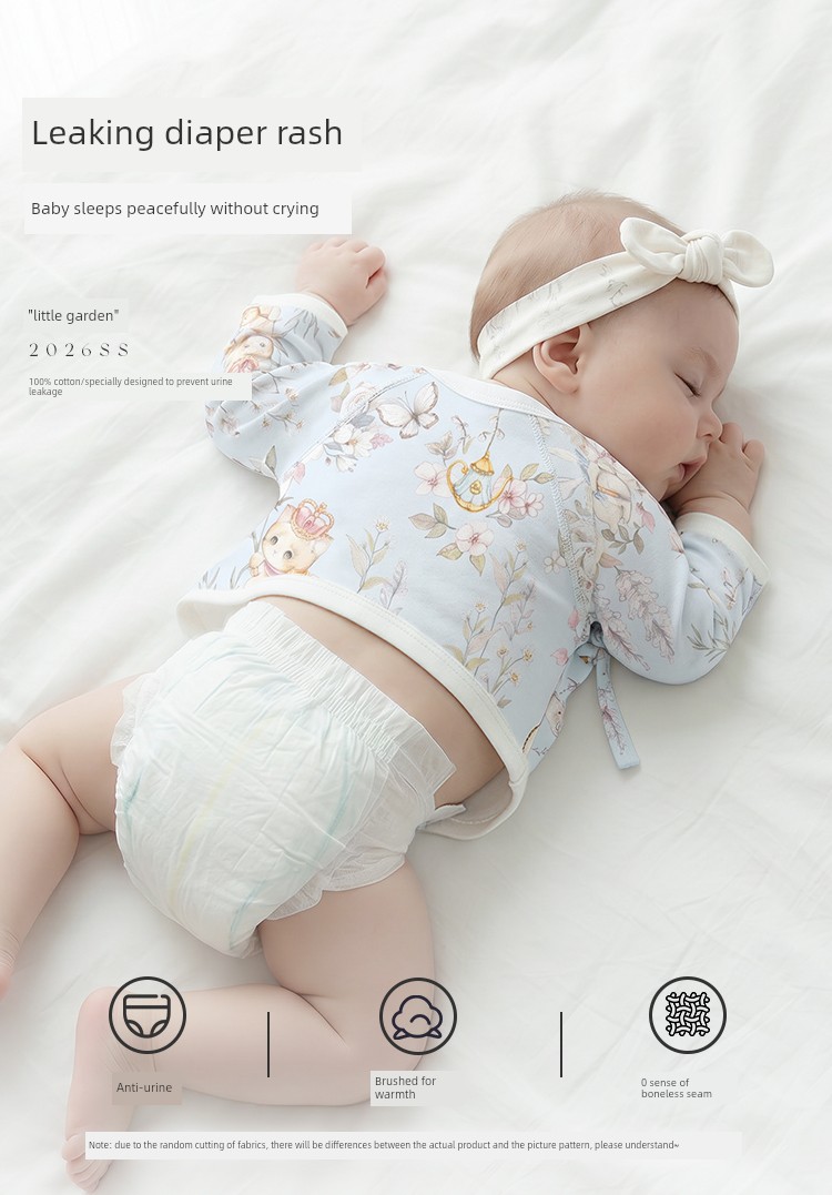 Hani Sky Newborn Baby Half-Back Shirt Spring and Autumn Size 52 Clothes for 0-3 Months Old Baby Top Monk-Style Outfit — 2