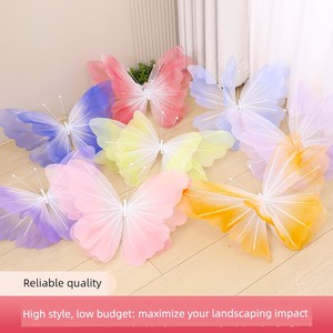 New Monet Garden Arrangement Gauze Butterfly Silk Butterfly Silk Mesh Butterfly Floral Display Window Props Paper Art Bu
