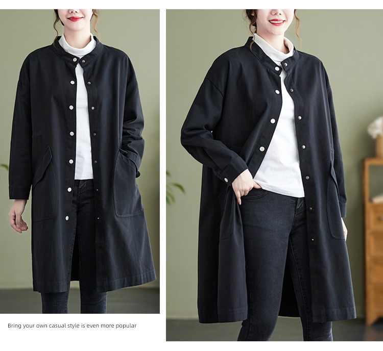 Fat sister Medium and long term Early autumn Casual and versatile Windbreaker