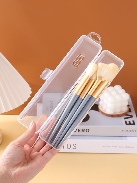 Makeup brush storage box portable dustproof cover blush brush eye shadow eyebrow pencil finishing box travel outing box
