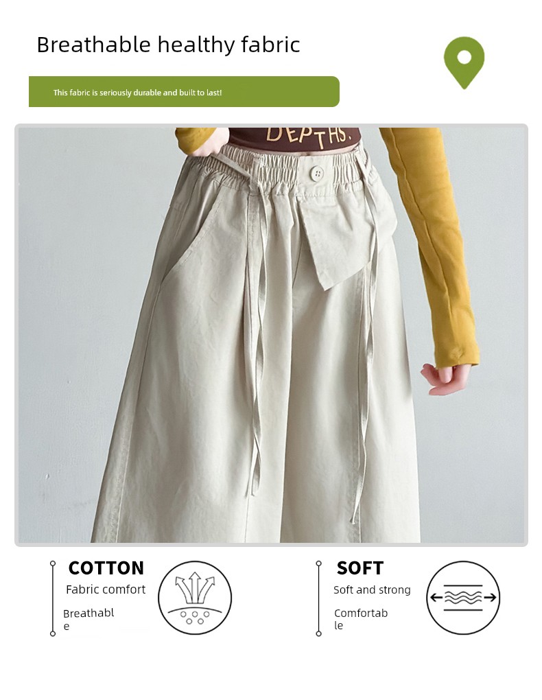 Junior High School Girls' Pants Autumn 2026 New Style Girls' Straight-Leg Workwear Pants Children's Autumn Wide-Leg Pants — 9