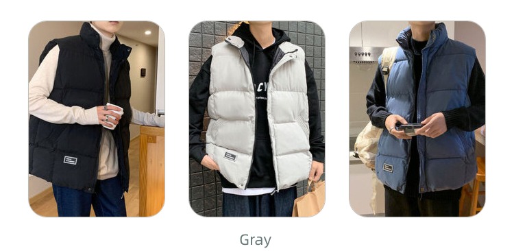 Autumn and winter lovers Korean version trend handsome Down cotton Vest