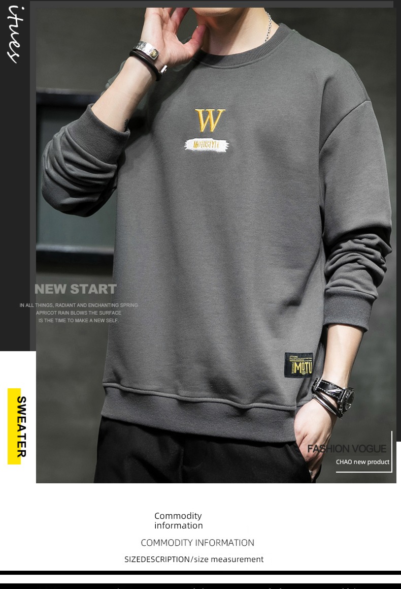 Chaopai Plush man ins Autumn clothes Sweater Long sleeve T-shirt