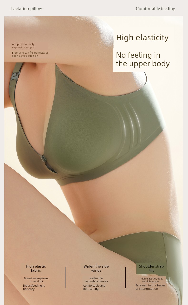 Wu Yuan Nursing Bra Anti-SAG Push up Postpartum Summer Thin Nursing Special Nursing Intimates Pregnant Women Big Chest Special — 4