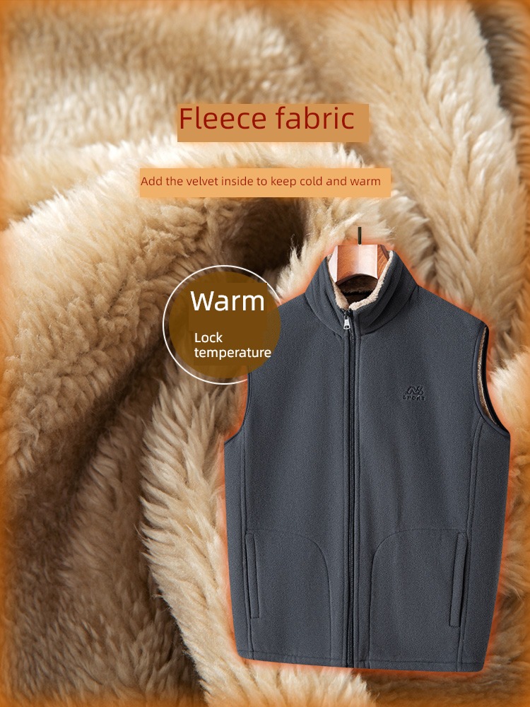 Middle aged and old people grandpa Autumn and winter dad Fleece Vest