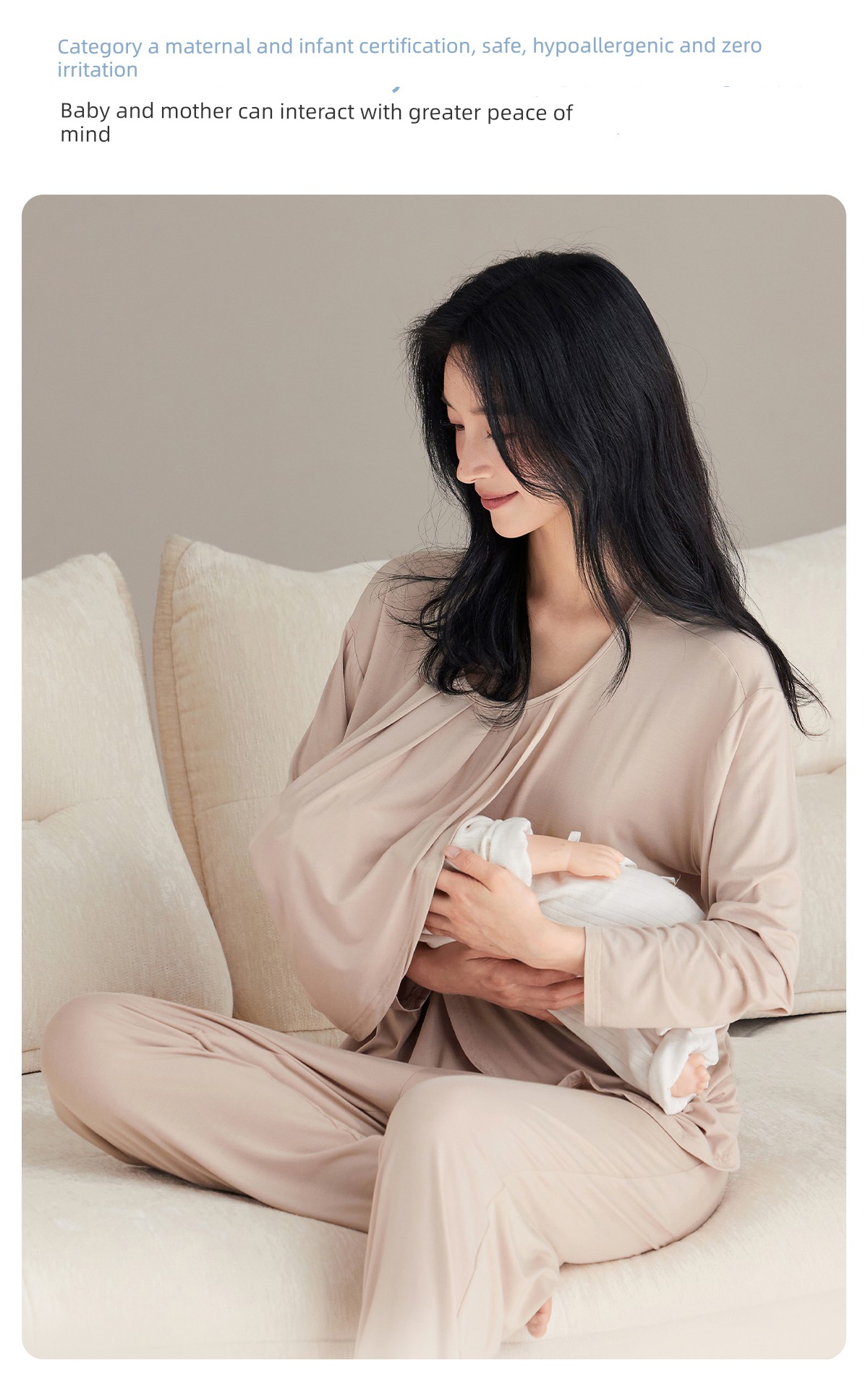 Jq Jingqi Postpartum Clothing Pure Cotton Sweat-Absorbent Postpartum Nursing Pajamas for Pregnant Women Breastfeeding and Maternity Home Wear Autumn Season — 13